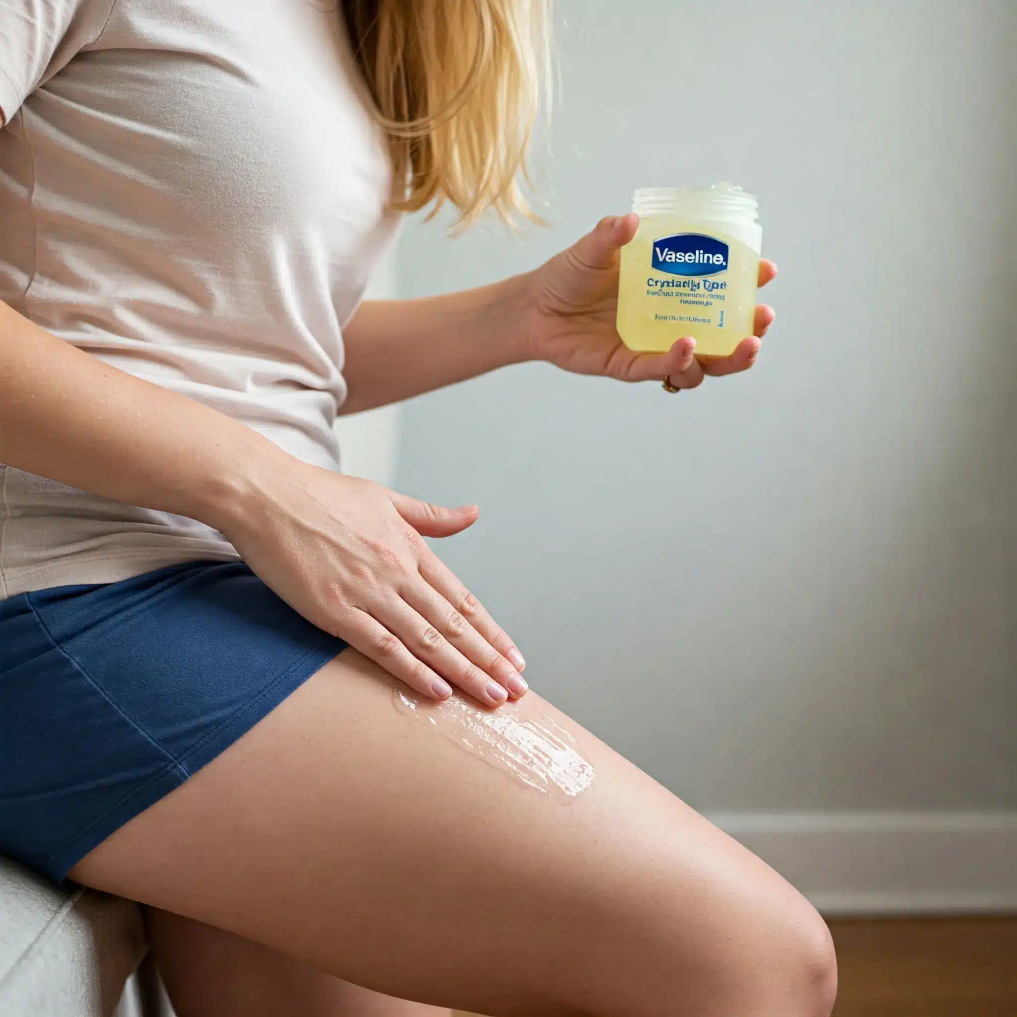 Application de vaseline sur le ventre pour prévenir les vergetures