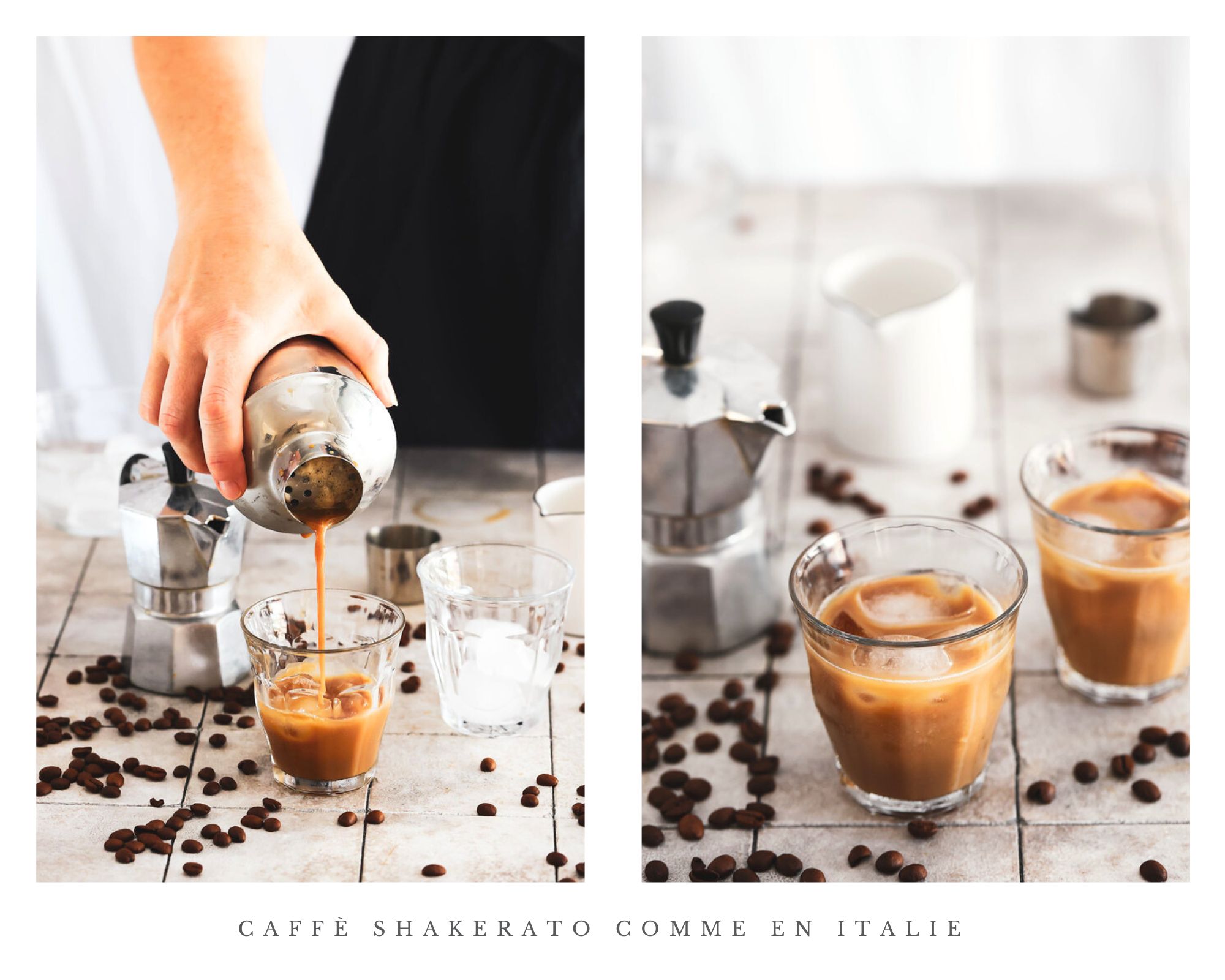 Préparation maison de café glacé