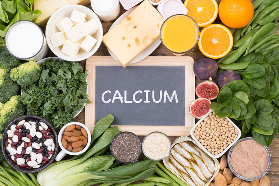 Variété d'aliments riches en calcium