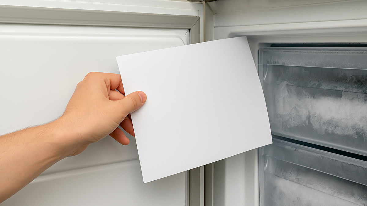 Test d'étanchéité avec une feuille de papier