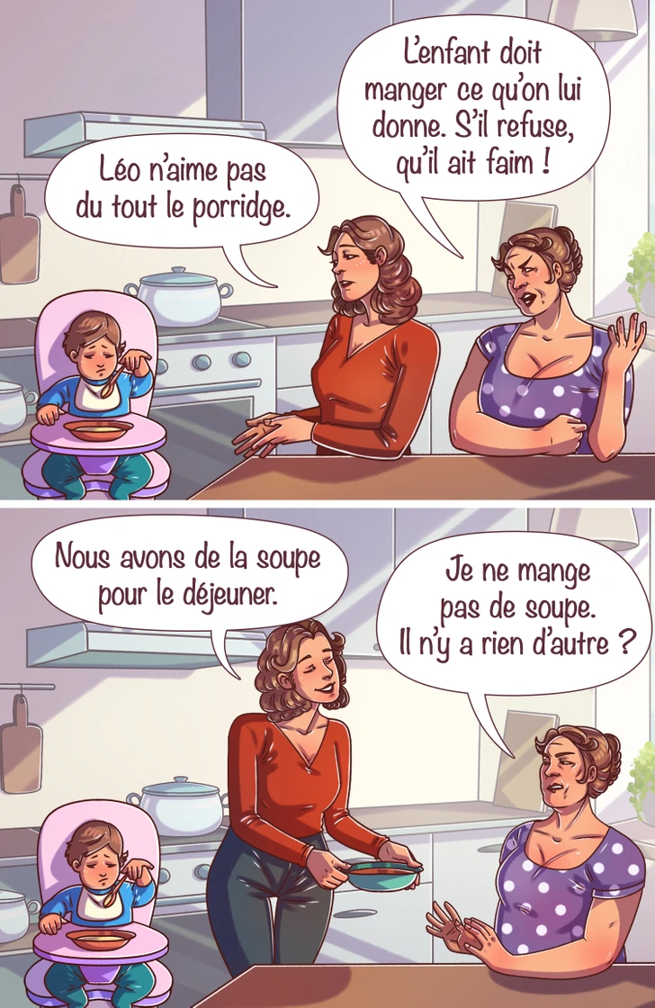 Enfant hésitant devant son repas
