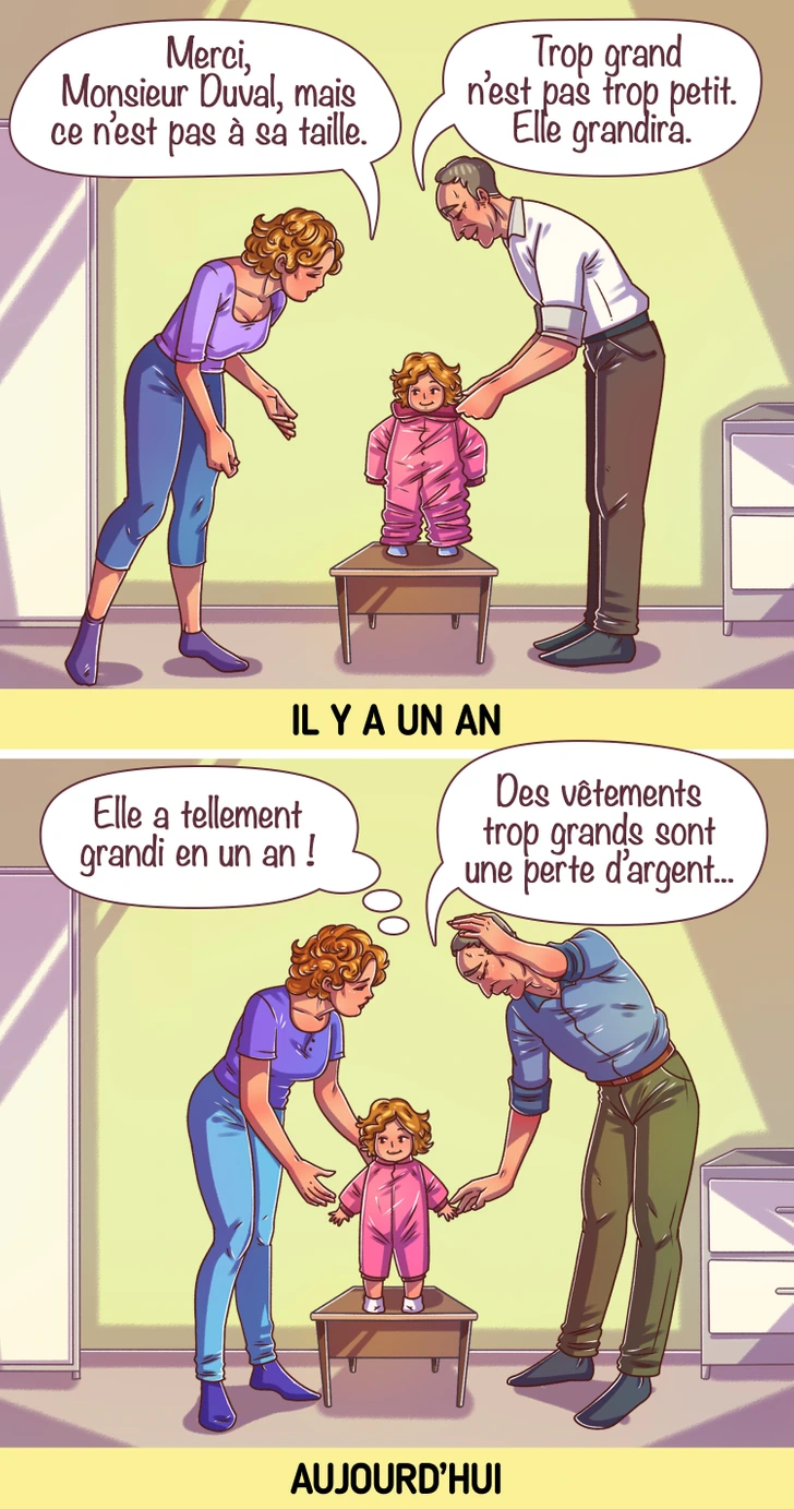 Enfant dans des vêtements trop grands