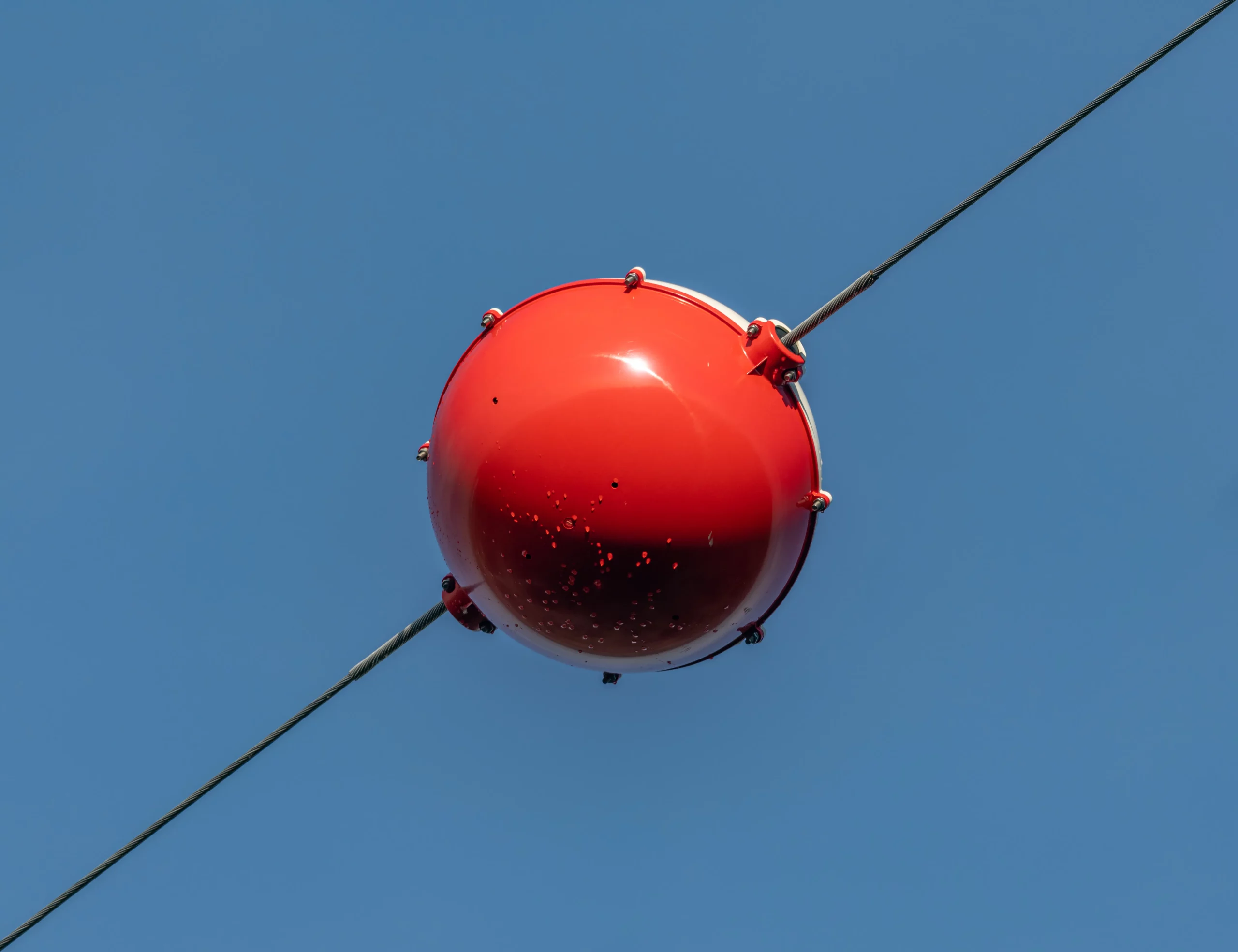 Vue rapprochée montrant la texture et la taille des boules de balisage