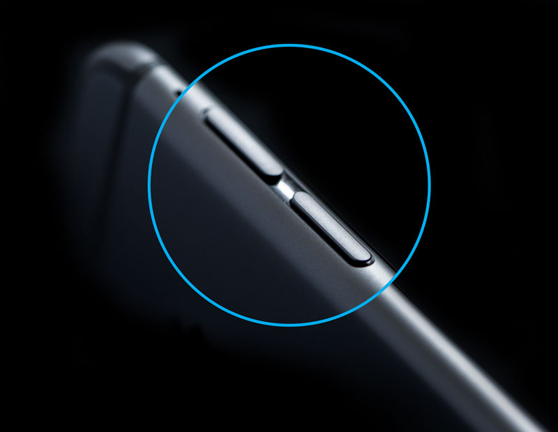 Boutons de volume d'iPhone en gros plan