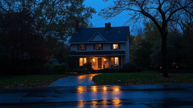 Maison mystérieuse la nuit