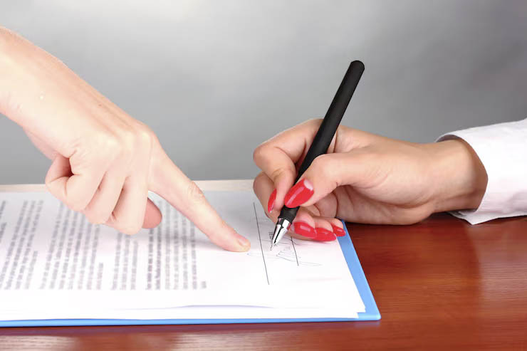 Signature d'un document officiel