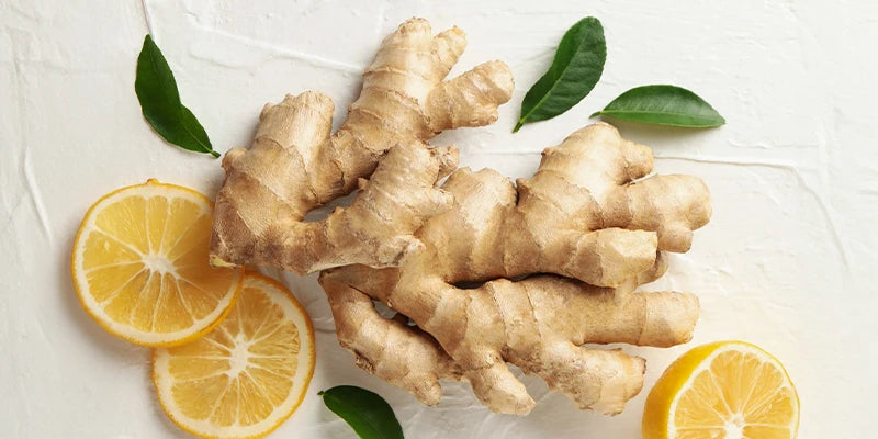 Gingembre et citron frais, ingrédients pour un soin de la peau