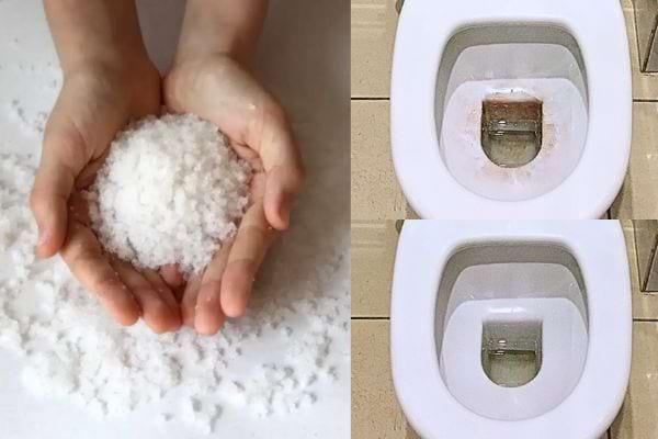 Main tenant du sel dans la paume