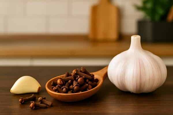 Préparation maison du mélange ail et girofle