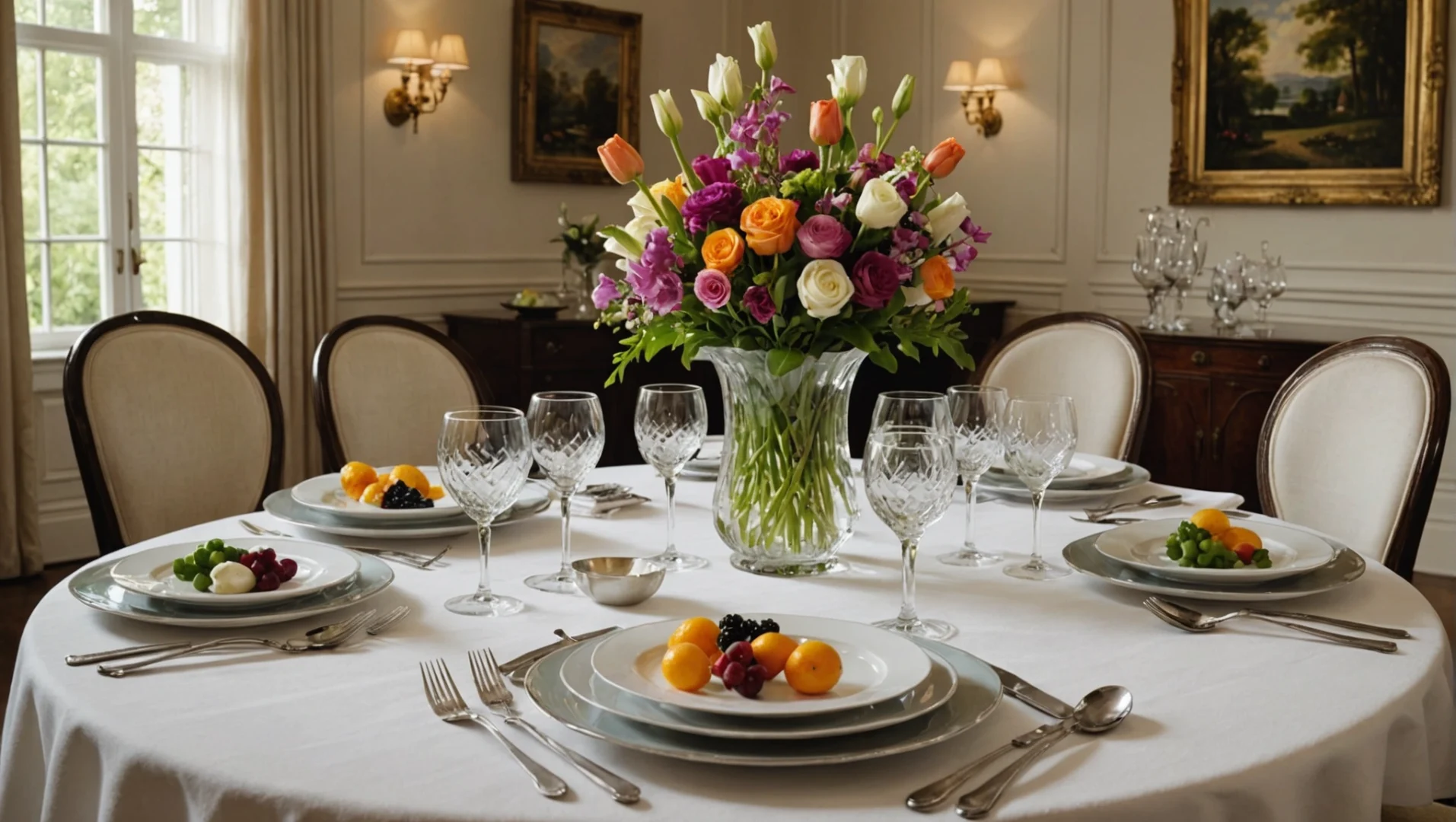 Table de fête familiale joliment dressée