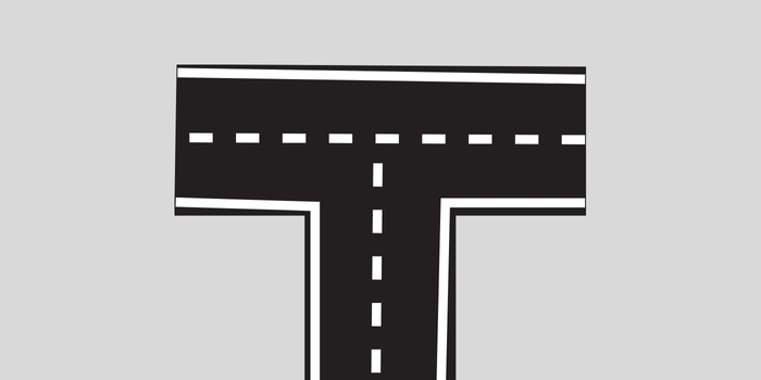 Marquage au sol d'un carrefour en T